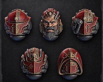 Pactum Aeternum Warden Heads  - 16k Resin - DakkaDakka - Templar Warriors / Bitz / Tabletop / Wargaming / Grimdark