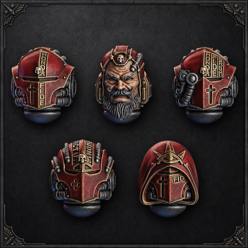 Pactum Aeternum Warden Heads - 16k Resin - DakkaDakka - Templar Warriors / Bitz / Tabletop / Wargaming / Grimdark image 1