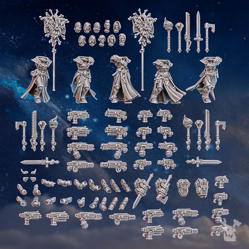 White Fangs Hunters Build Kit | 16k Resin Miniatures | 28mm 32mm Tabletop Wargaming | Unpainted image 4