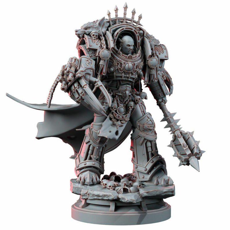 Chaos Prime The Master Of Heresy | 16k Resin Miniatures | 28mm 32mm Tabletop Wargaming | Unpainted image 4