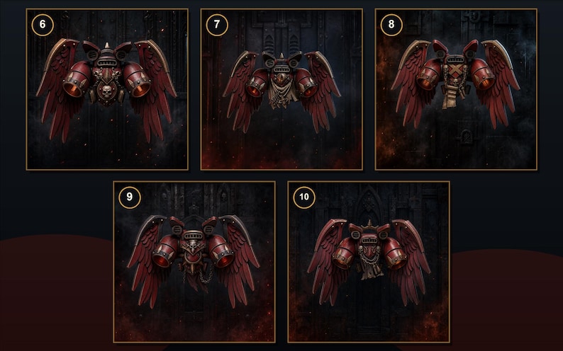 Senhores Carmesins - Mochilas a Jato Aladas #2 - Resina 16k - GreyTide Studio - Sangue / Guerreiros Espaciais / Peças / Jogos de Mesa / Jogos de Guerra / Sombrio imagem 2