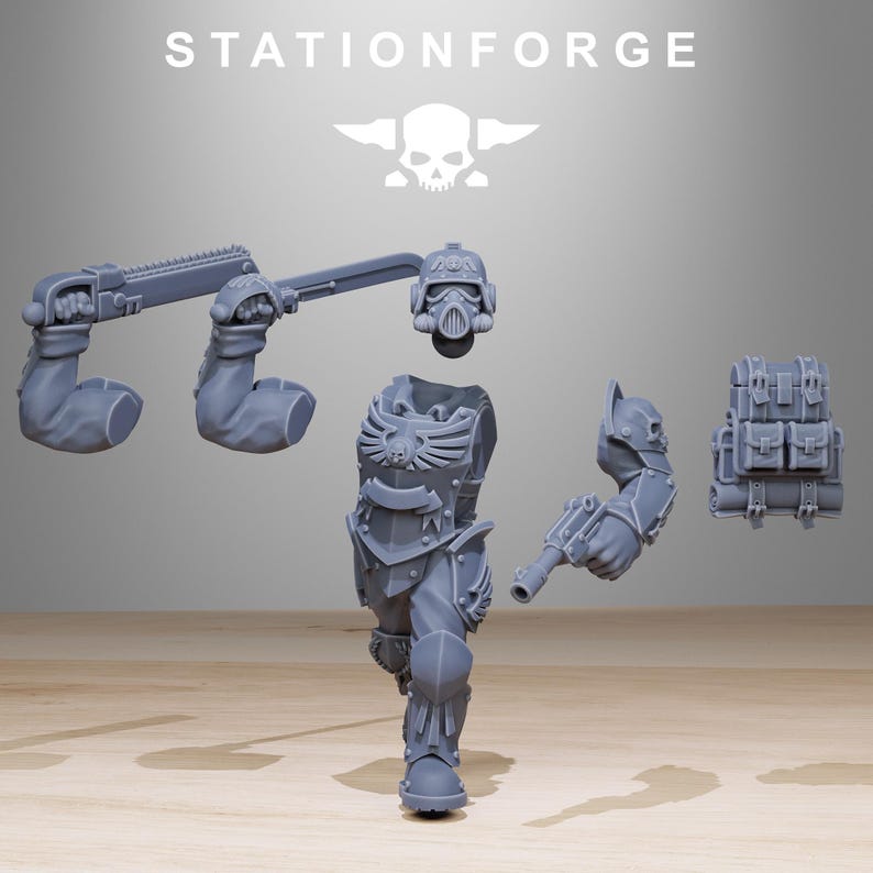 Grimguard Elites | Station Forge 16k Resin Miniatures | 28mm 32mm Tabletop Wargaming | Unpainted image 10