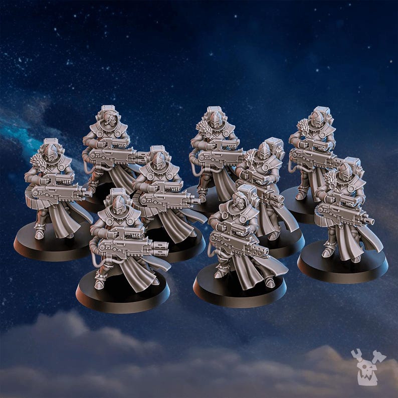 White Fangs Hunters Squad x20 | 16k Resin Miniatures | 28mm 32mm Tabletop Wargaming | Unpainted image 4