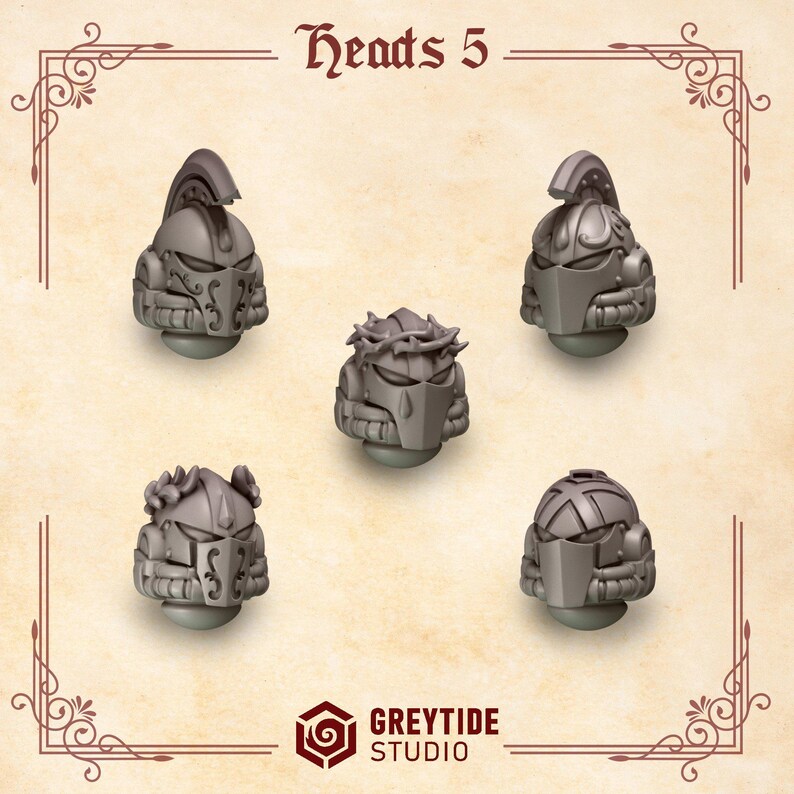 Señores Carmesíes - Cabezas #5 - Resina 16k - GreyTide Studio - Sangre / Guerreros Espaciales / Piezas / Juegos de Mesa / Wargaming / Grimdark imagen 2