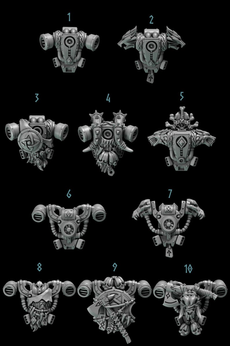 Primal Hounds - Backpacks #1 - 16k Resin - GreyTide Studio - Wolves / Space Warriors / Bitz / Tabletop / Wargaming / Grimdark image 3