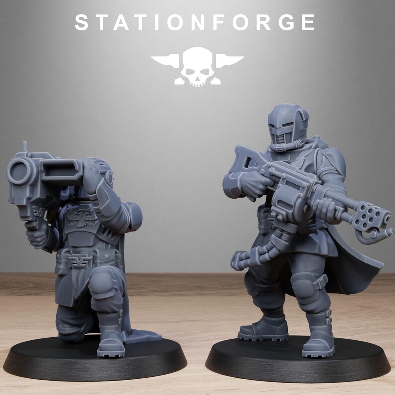 Vaskar-Patrouille | Station Forge 16k Resin-Miniaturen | 28 mm/32 mm Tabletop-Wargaming | Unbemalt Bild 7