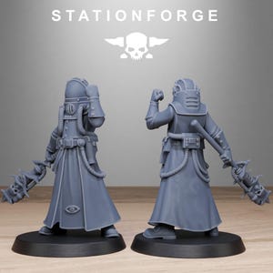Grimcorp Seers | Station Forge 16k Resin Miniatures | 28 mm 32 mm Tabletop Wargaming | Ongeverfd afbeelding 5