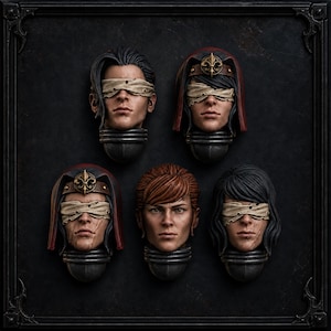 Sisterhood Heads – 5x Grimdark Wargaming Conversion Bits (16K Resin) image 1