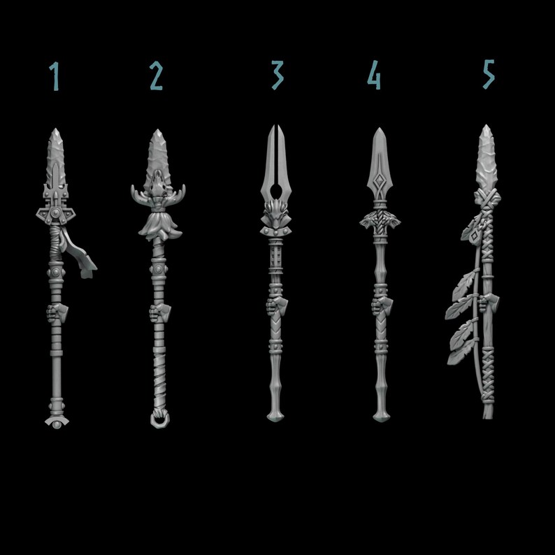 Primal Hounds - Spears - 16k Resin - GreyTide Studio - Wolves / Space Warriors / Bitz / Tabletop / Wargaming / Grimdark imagen 2