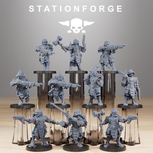 Frontliners Infantry | Station Forge 16k Resin Miniatures | 28mm 32mm Tabletop Wargaming | Unpainted image 2