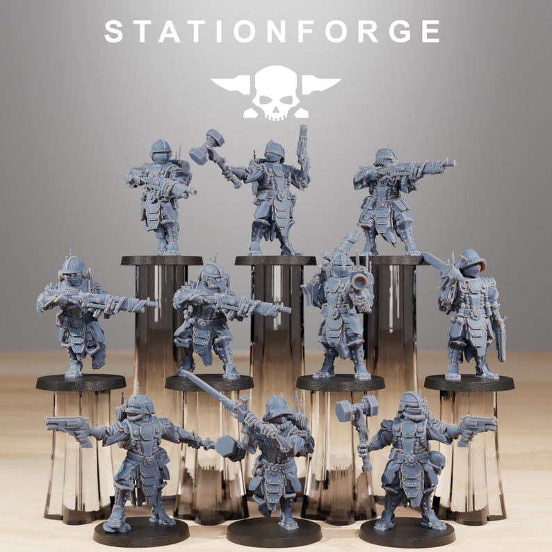 Frontliners Infantry | Station Forge 16k Resin Miniatures | 28mm 32mm Tabletop Wargaming | Unpainted image 2