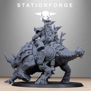 Ork Brast Rider Warlord Miniature | Station Forge 16K Resin | 28mm Tabletop Wargaming image 4