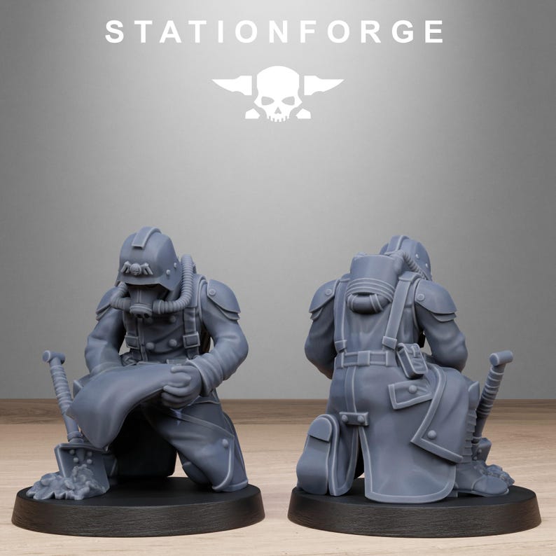 Grimguard Battlefront | Station Forge 16k Resin-Miniaturen | 28 mm/32 mm Tabletop-Wargaming | Unbemalt Bild 3