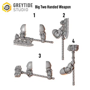 Primal Hounds - Big Armor Two Handed Weapons - 16k Resin - GreyTide Studio - Wolves / Bitz / Tabletop / Wargaming / Grimdark image 2