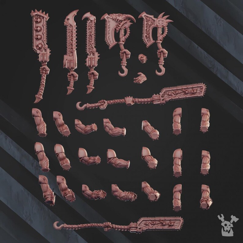 Cursed Bone Shredders Squad – 16K Resin Miniatures (28mm 32mm Wargaming) image 9