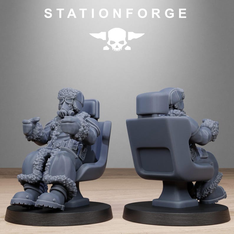 Pilot Commanders | Station Forge 16k Resin Miniatures | 28mm 32mm Tabletop Wargaming | Unpainted image 7