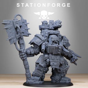 Orks Orkaz Commander | Station Forge 16k Resin Miniatures | 28mm 32mm Tabletop Wargaming | Unpainted image 4
