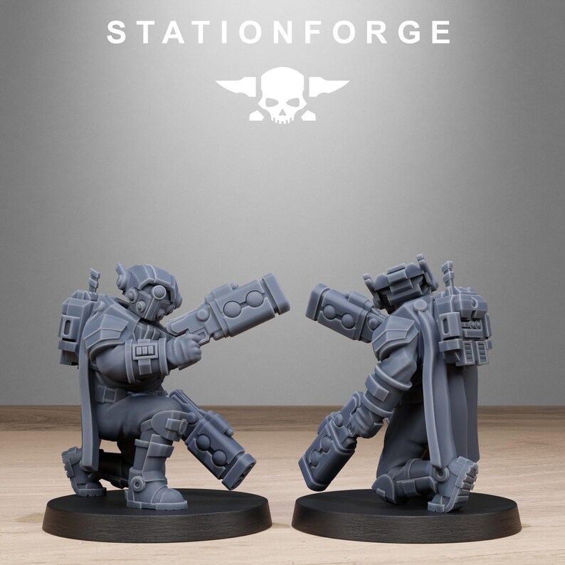 Pistoleiros Tarion | Miniaturas de resina Station Forge 16k | Jogos de guerra de mesa 28 mm e 32 mm | Sem pintura imagem 9