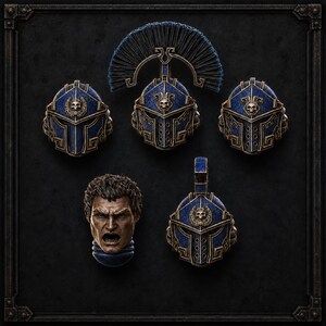 Têtes Legio Prima Victrix - Pièces de conversion Space Warriors en résine 16K (Lot de 5) image 1