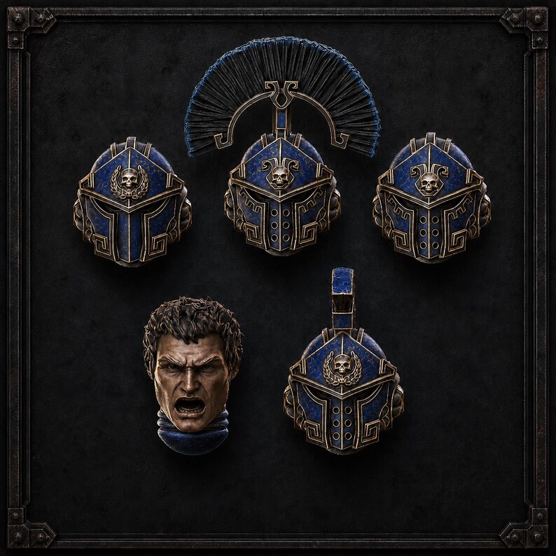 Têtes Legio Prima Victrix - Pièces de conversion Space Warriors en résine 16K (Lot de 5) image 1