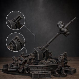 Grimguard Leichte Artillerie 2 | Station Forge 16k Resin-Miniaturen | 28 mm/32 mm Tabletop-Wargaming | Unbemalt Bild 1