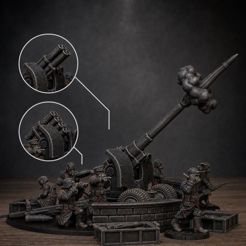 Grimguard Leichte Artillerie 2 | Station Forge 16k Resin-Miniaturen | 28 mm/32 mm Tabletop-Wargaming | Unbemalt Bild 1