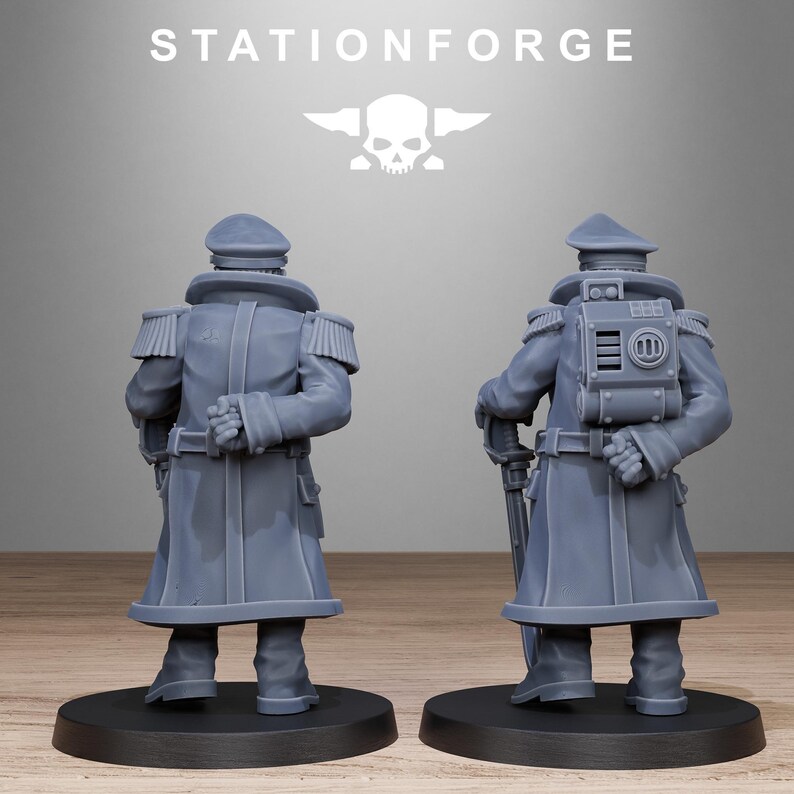 Officer | Station Forge 16k Resin Miniatures | 28mm 32mm Tabletop Wargaming | Unpainted image 5