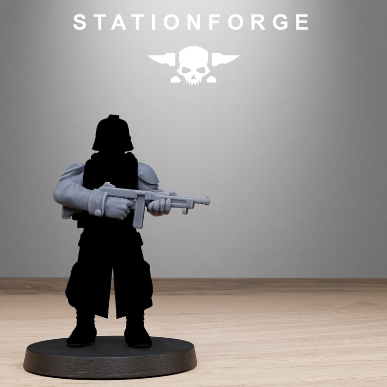 Grimguard American Weapon Pack / Miniature in resina 16k Station Forge / 28 mm 32 mm per wargame da tavolo / Non dipinte immagine 2