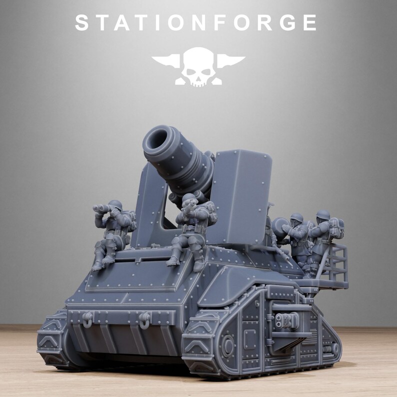 Freeguard artillerie minitank | Station Forge 16k harsminiaturen | 28 mm 32 mm tafelblad oorlogsspellen | Ongeverfd afbeelding 3