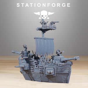 Gobs Short Pearl Battle Ship | Station Forge 16K Resin Miniature (28mm/32mm Scale) image 3