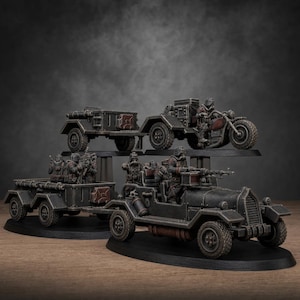 GrimGuard Support Vehicles | Station Forge 16k Resin Miniatures | 28mm 32mm Tabletop Wargaming | Unpainted image 1