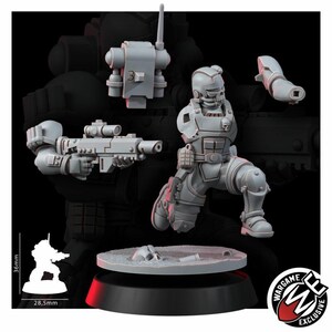 Space Knights Urban Storm Squad | 16k Resin Miniatures | 28mm 32mm Tabletop Wargaming | Unpainted image 7