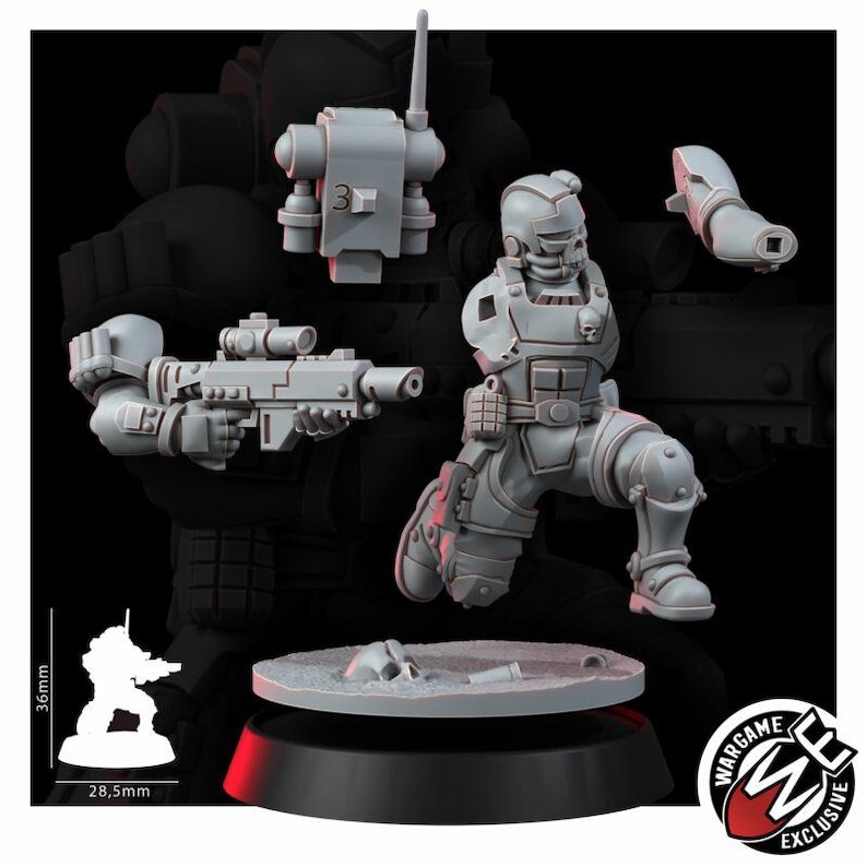 Space Knights Urban Storm Squad | 16k Resin Miniatures | 28mm 32mm Tabletop Wargaming | Unpainted image 7