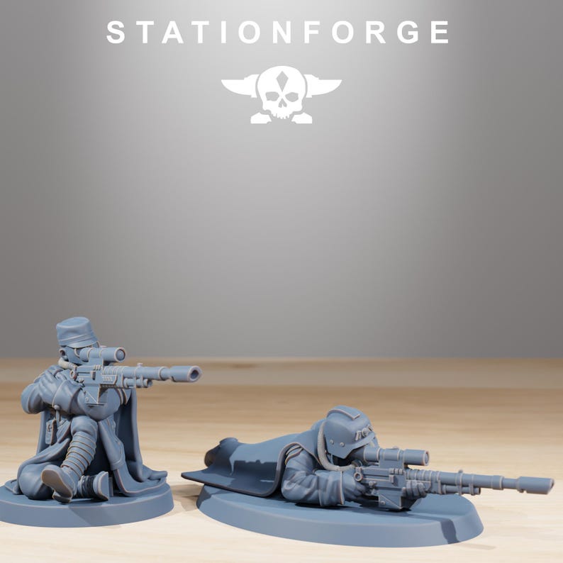 Grimguard Marksmen | Station Forge 16k Resin Miniatures | 28mm 32mm Tabletop Wargaming | Unpainted image 5