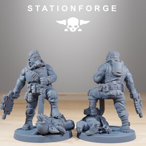 Grimguard Hunters | Station Forge 16k Resin Miniatures | 28mm 32mm Tabletop Wargaming | Unpainted image 8