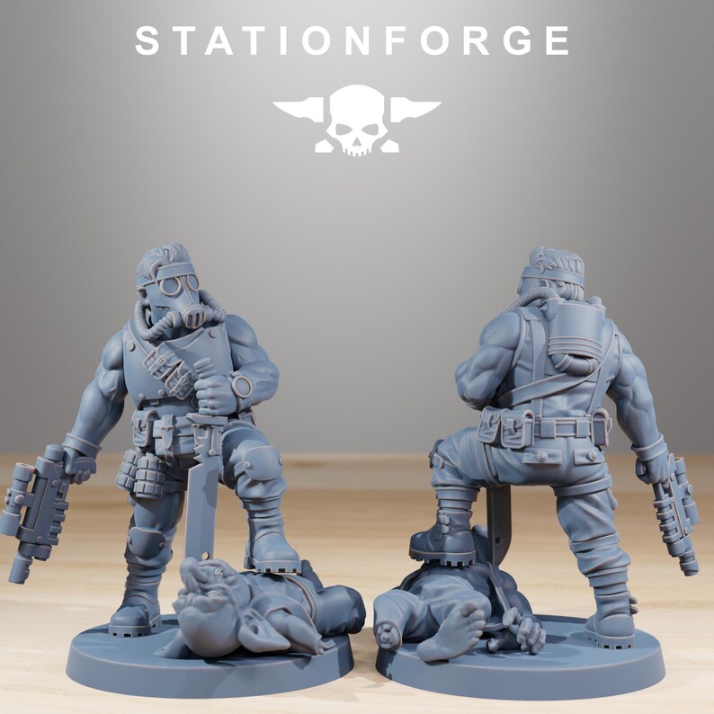 Grimguard Hunters | Station Forge 16k Resin Miniatures | 28mm 32mm Tabletop Wargaming | Unpainted image 8