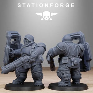 Freeguard Armored Mutants | Station Forge 16k Resin Miniatures | 28mm 32mm Tabletop Wargaming | Unpainted image 6