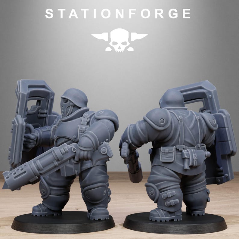 Freeguard Armored Mutants | Station Forge 16k Resin Miniatures | 28mm 32mm Tabletop Wargaming | Unpainted image 6