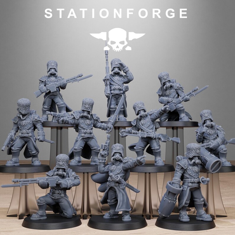 GRIM GUARD ROYALS | Station Forge 16k Resin Miniatures | 28mm 32mm Tabletop Wargaming | Unpainted image 2