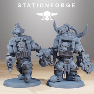 Orks Orkaz Steelbrutes | Station Forge 16k Resin Miniatures | 28mm 32mm Tabletop Wargaming | Unpainted image 5