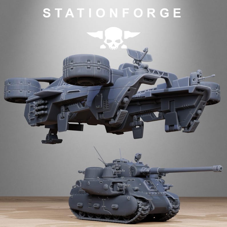 Freeguard Skycrane | Station Forge 16k Resin Miniatures | 28mm 32mm Tabletop Wargaming | Unpainted image 3
