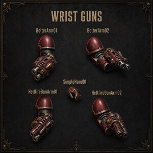 Crimson Lords - Wrist guns - 16k Resin - GreyTide Studio - Blood / Space Warriors / Bitz / Tabletop / Wargaming / Grimdark image 1
