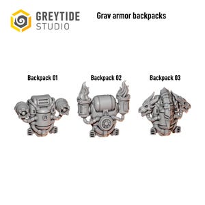 アンビル・ウォーデンズ - グラヴアーマーバックパック - 16kレジン - GreyTide Studio - ドレイクス / スペースウォリアーズ / パーツ / テーブルトップ / ウォーゲーミング / グリムダーク 画像 2