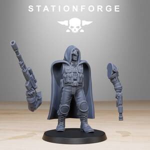 GrimGuard Snipers | Station Forge 16k Resin Miniatyrer | 28 mm 32 mm Bordspel Krigsspel | Omålad bild 8