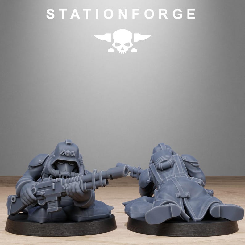 Grimguard Battlefront | Station Forge 16k Resin-Miniaturen | 28 mm/32 mm Tabletop-Wargaming | Unbemalt Bild 9