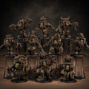 Orks Orkaz Steelbrutes | Station Forge 16k Resin Miniatures | 28mm 32mm Tabletop Wargaming | Unpainted image 1