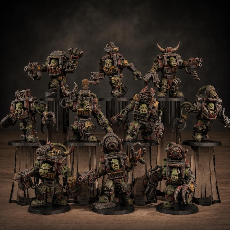 Orks Orkaz Steelbrutes | Station Forge 16k Resin Miniatures | 28mm 32mm Tabletop Wargaming | Unpainted image 1