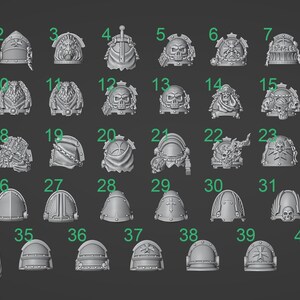 Eternal Pilgrims - Big shoulderpads - 16k Resin - GreyTide Studio - Holy Warriors / Space Warriors / Bitz / Tabletop / Wargaming / Grimdark image 2
