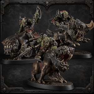 Beastie Riders Orc Squad - 16k Resin - Orcs / Tabletop / Wargaming / Grimdark image 1