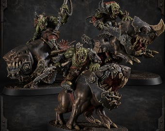 Beastie Riders  Orc Squad - 16k Resin - Orcs / Tabletop / Wargaming / Grimdark